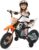 GOPLUS Children’s Motorcycle 12 V, Children’s Electric Motorcycle with 2 Removable Stabilisers, Electric Motorcycle with Foot Pedals, Music & Shock Absorption, Motorcycle Eletro 3-5 km/h for Children 3-8 Years (Orange)