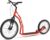 YEDOO Three Y40 Kick Scooter for Adults with Pneumatic Tyres 20/16 and Load Capacity up to 150 kg. Scooter Scooter with Adjustable Handlebar. Black (red)