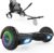 MEGA MOTION Hoverboard 6.5 Inch with Bluetooth Speaker and LED Wheel Lights, Suitable for Children and Teenagers