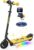 Gyroor H30 Max E Scooter Children 6-12 Years, 150 W Motor Electric Scooter for Children 10/13/16 km/h LED Digital Display, Music E Scooter Children Double Brake System, 3 Adjustable Height Electric