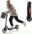 Foldable Scooter, 4-Way Height Adjustable, City Scooter Made of Carbon Steel with Handbrake, 210 mm Wheels and Fabric Bag, Kick Scooter, 150 kg Load Capacity for Children, Teenagers and Adults