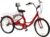 Tricycle for Adults Seniors, 24 Inch 7 Speed 3 Wheel Bicycle with Basket, City Bicycle Tricycle Weight Capacity of 140 kg, with Wheel Splash Guard and LED Front Light and Reflectors, Red