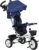 HOMCOM 6-in-1 Tricycle with Push Bar, Foldable, Children’s Tricycle with Seat Belt, Removable Sun Canopy, Basket, Drink Holder, Pedal, for 1-5 Years Children, up to 25 kg, Blue