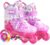 Children’s Roller Skates, 4 Adjustable Sizes, Stable and Safe 3-Point Construction, Girls‘ Roller Skates for Beginners with Breathable Outer Material, Lightweight and Fun