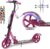 Arebos Cityroller Tretroller mit LED | höhenverstellbar | klappbar | inkl. Tragegurt | Hand- & Trittbremse | für Kinder und Erwachsene | bis 100kg belastbar Roller | Kickroller | Kickscooter