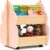 COSTWAY Children’s Bookcase on Wheels, 2 Tier Wooden Toy Shelf, 52 x 46 x 62.5 cm (Pink)