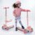 Ellfy Children’s Scooter with Seat and LED Tricycle from 3-10 Years Scooter Girls Boys Music Function Children’s Scooter Children’s Tricycle