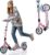 COSTWAY Foldable Scooter, 3-Way Height Adjustable with 2 Luminous Wheels & Stand, City Scooter, Aluminium, Kick Scooter, 100 kg Load Capacity for Children, Teenagers and Adults