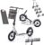 Scooter for Adults and Teenagers, Height-Adjustable Folding Scooter with Basket, Scooter Air Tyres with Handbrake and Foot Brake, up to 150 kg, Ideal Choice for Commuters and Travellers