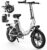 Finbike Folding Bike E-Bike 16 x 2.15 Inch Fat Tire, Portable Electric Bicycle with 10.4 Ah Removable Battery, 4 Riding Modes, PAS Range Max 88 Km, Folding Electric Bikes for Men Women Commuting