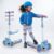 Ellfy Children’s Scooter with Seat and LED Tricycle from 3-10 Years Scooter Girls Boys Music Function Children’s Scooter Children’s Tricycle