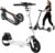 City Scooter (200 x 50 mm) PU Big Wheel, Double Shock Absorbers, ABEC-9 Ball Bearings, City Scooter Foldable and Height Adjustable, Scooter Kick Scooter for Adults and Children, White