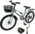 20 Inch Children’s Bike, High-Quality Carbon Steel Frame, Adjustable Seat, Double Brakes, 180° Rotating Handlebar, Non-Slip Tyres, with Basket, Boys/Girls Bicycle