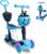 Habib Gruppe 5-in-1 Children’s Scooter with Backrest for Boys and Girls – Removable Seat, LED Wheels, Height-Adjustable Handlebars, Scooter – Children’s Scooter Outdoor Game, for 2-8 Years Children