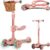 LIONELO Franky 2-in-1 Children’s Balance Scooter from 3 Years up to 50 kg Balance Bike from 1 Year up to 20 kg Height Adjustable LED Wheels Non-Slip Running Board Basket