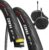 Fincci Road Bike Tyres 700 x 25c – Set of 2 Slick Folding Tyres 28 Inch with 1 mm Nylon Puncture Protection & 2 x 25-622 Presta Tubes, Bicycle Sheath 28 Inch 60 TPI for Road Bike, Carrera, Ebike, Road & Touring Bike