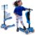 Hurtle Roller Kinder ab 2 Jahre – 3-Rad mit Klappsitz – LED Leuchträdern – Höhenverstellbar – Tretroller für Indoor & Outdoor – Mädchen & Jungen