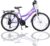 Children’s Bicycle / 24 Inch / 21-Speed / Shimano Grip Shift Mechanism / Lights Compliant with German Road Traffic Regulations / Purple – White