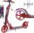 Arebos Cityroller Tretroller mit LED | höhenverstellbar | klappbar | inkl. Tragegurt | Hand- & Trittbremse | für Kinder und Erwachsene | bis 100kg belastbar Roller | Kickroller | Kickscooter
