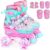 Sportneer Roller Skates Children Girls, EU 23-36 Rainbow Roller Skates Children 4 Sizes Adjustable with Protective Equipment, Roller Skates Kids for Beginners Christmas and Birthday Gifts